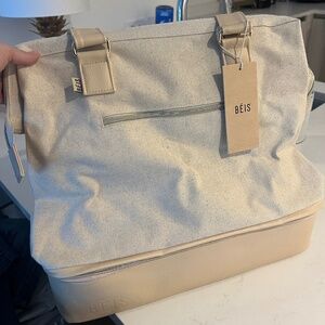 Beige Beis Mini Convertible Weekender Bag NWT